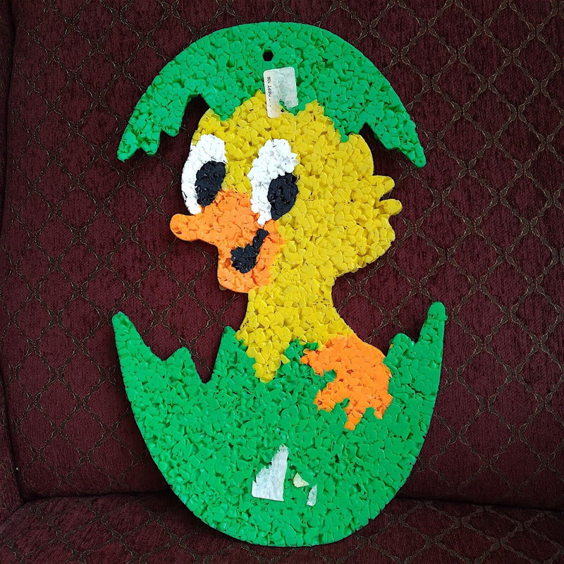 Load image into Gallery viewer, Green Easter Egg Baby Duck Hatching Duck Duckling Melted Plastic Popcorn Décor