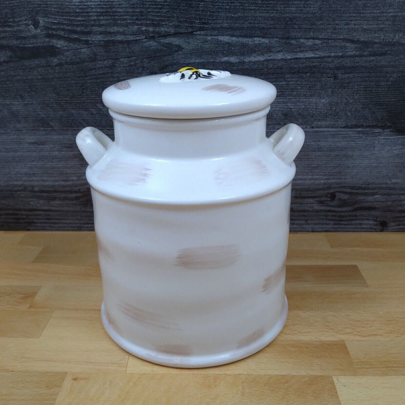 Load image into Gallery viewer, Let it Bee Saying ceramic Cookie Jar with Yellow Honey Bee & Sunflowers Canister