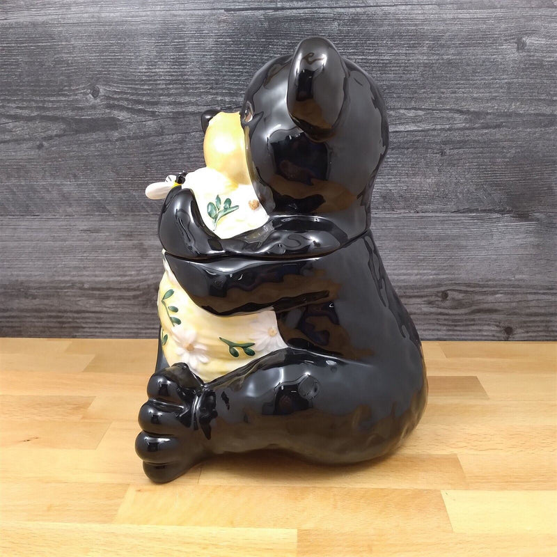 Load image into Gallery viewer, Bear in Beehive Cookie Candy Treat Jar Canister by Blue Sky Clayworks Ceramic