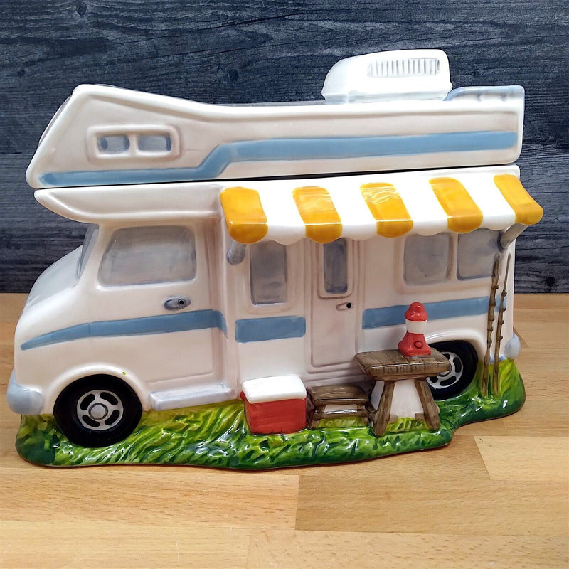 Load image into Gallery viewer, Camper Cookie Candy Treat Jar by Blue Sky Clayworks Ceramic