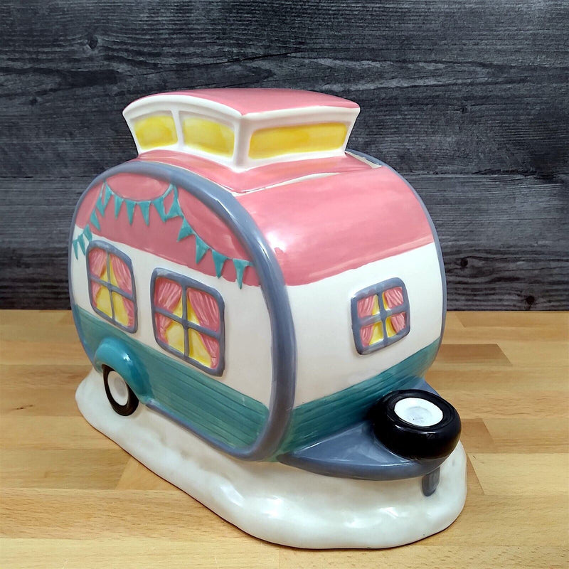 Load image into Gallery viewer, Pink Flamingo Camper Cookie Treat Candy Jar Canister by Blue Sky Clayworks