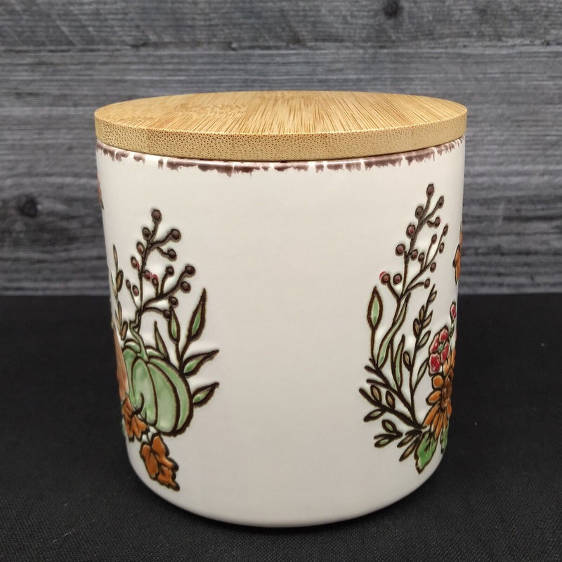 Load image into Gallery viewer, Saddlebrook Farm Fall Harvest 4'' Canister and Lid with Sunflowers and Pumpkins