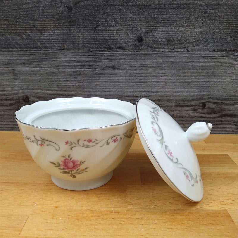 Load image into Gallery viewer, Royal Swirl Creamer and Sugar Bowl with Lid Fine China of Japan Pink Rose Floral