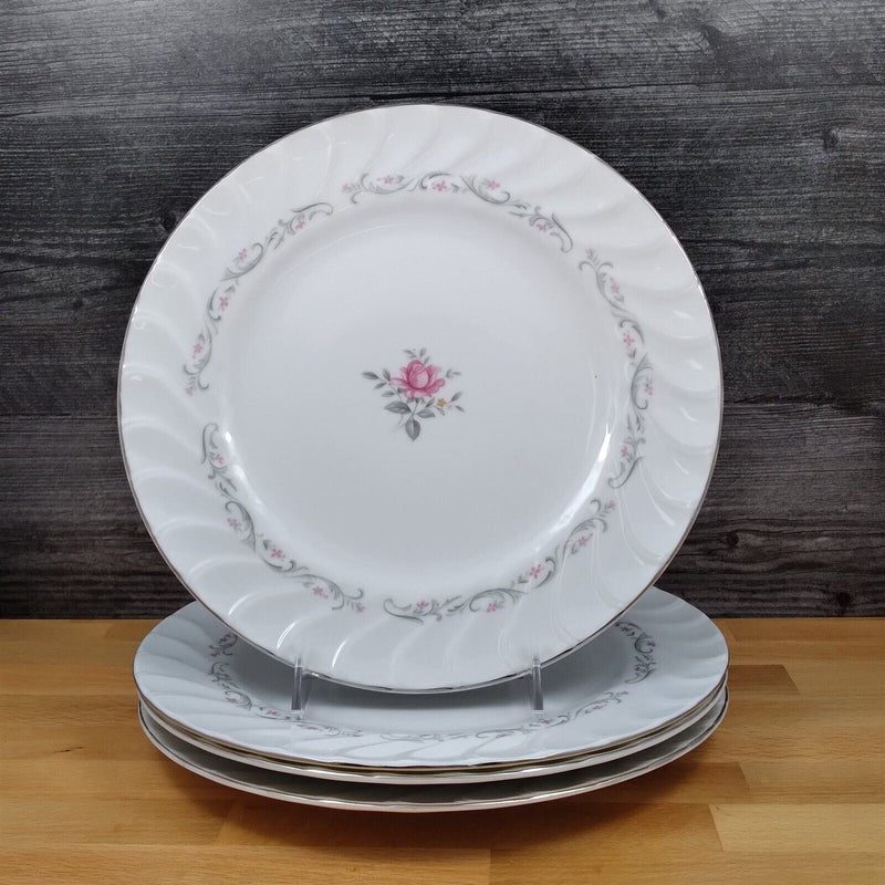 Load image into Gallery viewer, Royal Swirl Dinner Plate 10'' Set of 4 Fine China Japan Pink Rose Flower Ceramic