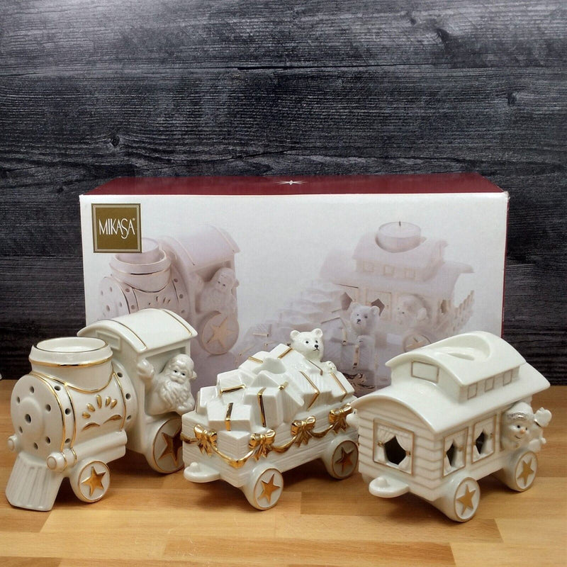 Load image into Gallery viewer, Mikasa Elegance Train 3 Pieces Candle Holder Interlocking Set Fk001 Holiday