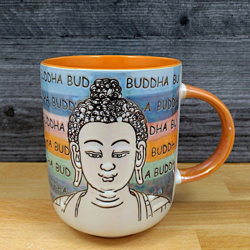 Load image into Gallery viewer, Buddha Mood Coffee Mug 18oz (532ml) Embossed Beverage Tea Cup Blue Sky