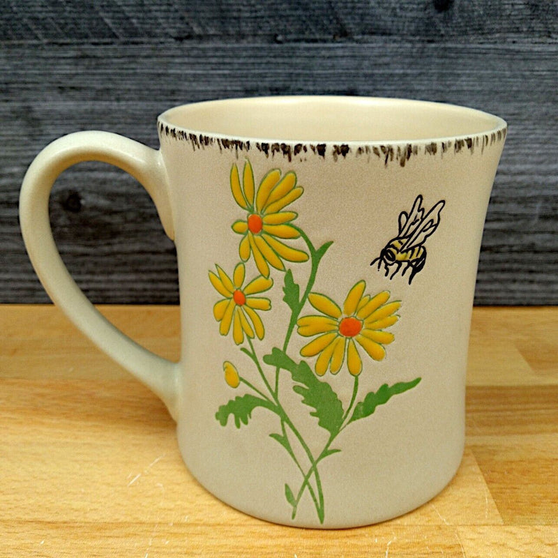 Load image into Gallery viewer, Spring Daisy Flower with Bee Coffee Mug 16oz 473ml Embossed Tea Cup by Blue Sky