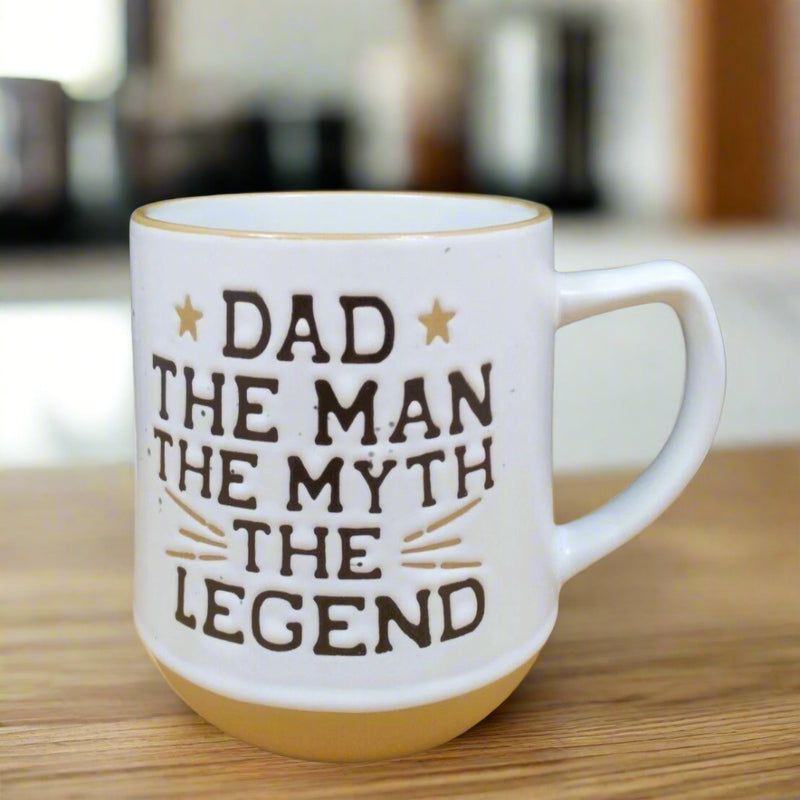 Load image into Gallery viewer, Dad Inspirational Father Coffee Mug Embossed Ceramic Tea Cup Blue Sky 18oz