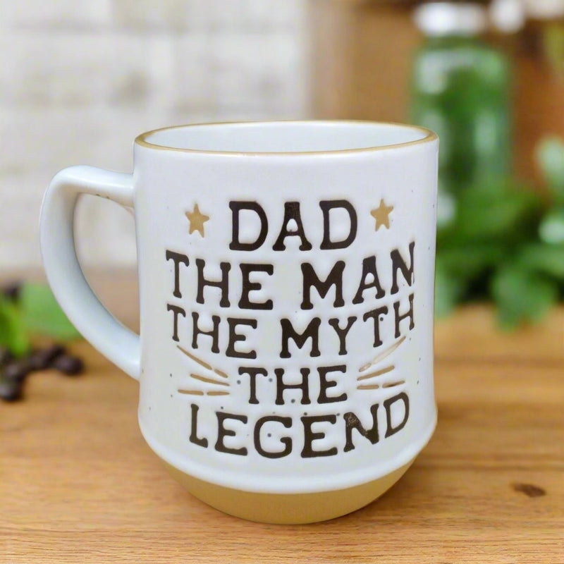 Load image into Gallery viewer, Dad Inspirational Father Coffee Mug Embossed Ceramic Tea Cup Blue Sky 18oz