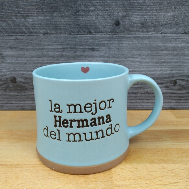 Load image into Gallery viewer, Best Sister in the World Spanish Coffee Mug 17oz Embossed Tea Cup Blue Sky