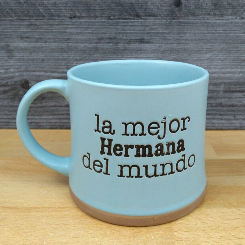 Load image into Gallery viewer, Best Sister in the World Spanish Coffee Mug 17oz Embossed Tea Cup Blue Sky
