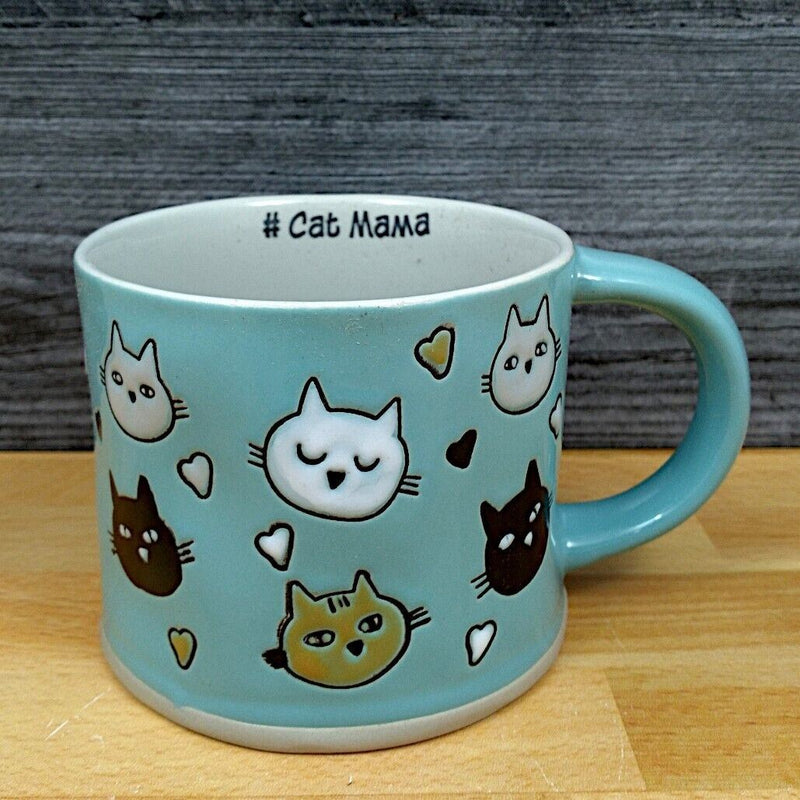 Load image into Gallery viewer, Cat Lovers Coffee Mug 17oz (455ml) Embossed Beverage Cup Blue Sky