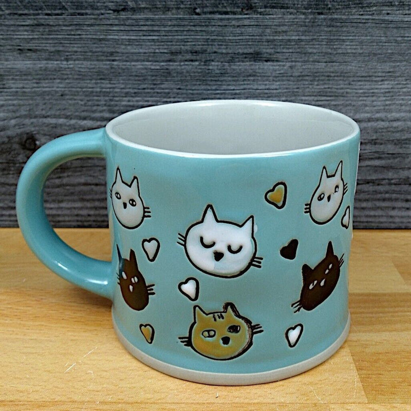 Load image into Gallery viewer, Cat Lovers Coffee Mug 17oz (455ml) Embossed Beverage Cup Blue Sky
