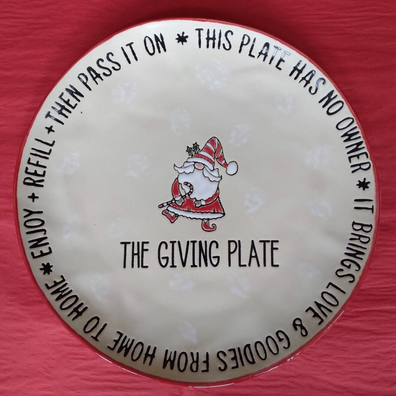 Load image into Gallery viewer, Santa Claus Christmas Holidays Giving Plate 12" By Blue Sky Clayworks