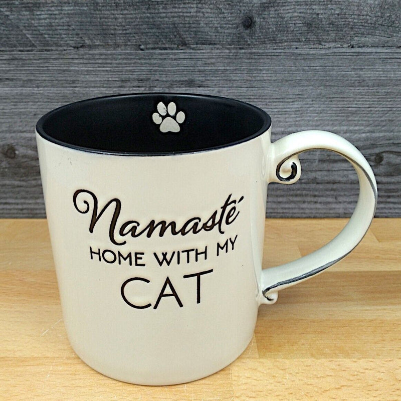 Load image into Gallery viewer, Namaste Cat Coffee Mug Embossed Beverage Cup 21oz (621ml) by Blue Sky