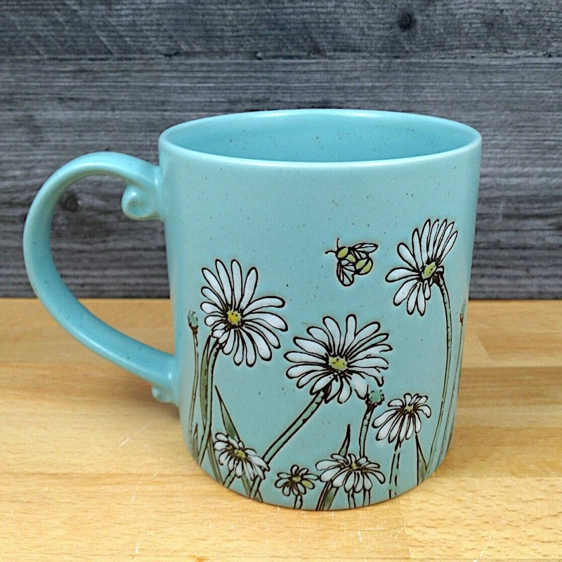 Load image into Gallery viewer, Daisy Bee Floral Coffee Mug Embossed Beverage Cup 21oz (621ml) by Blue Sky