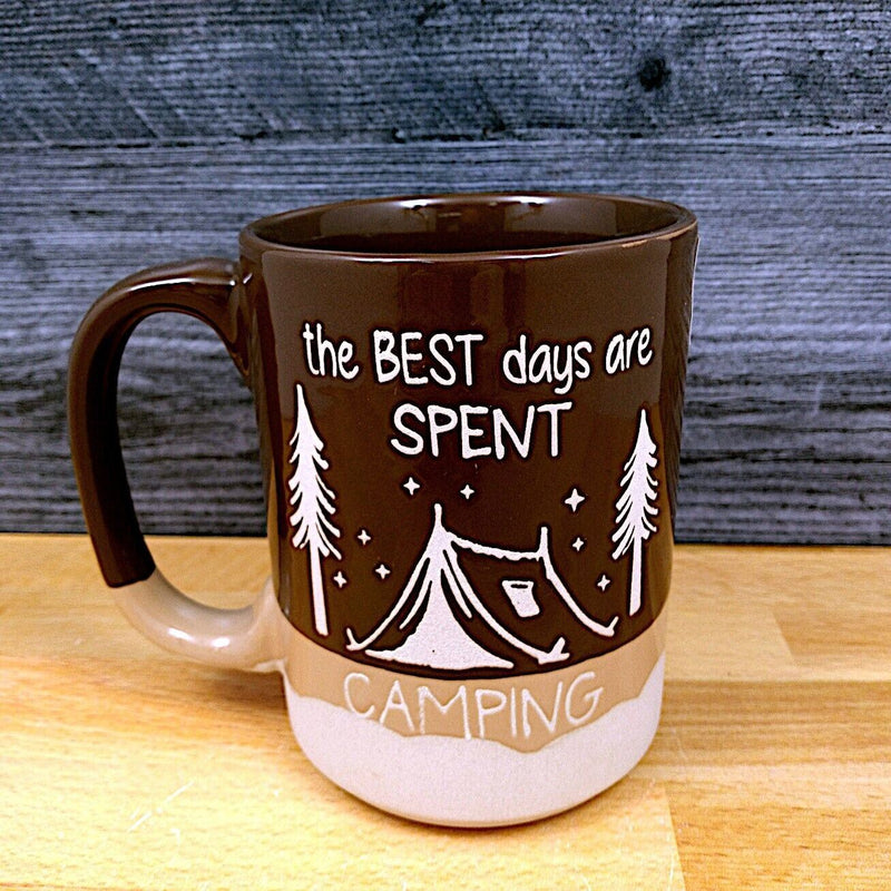 Load image into Gallery viewer, Best Days Camping Saying Coffee Mug 18oz (532ml) Embossed Tea Cup by Blue Sky