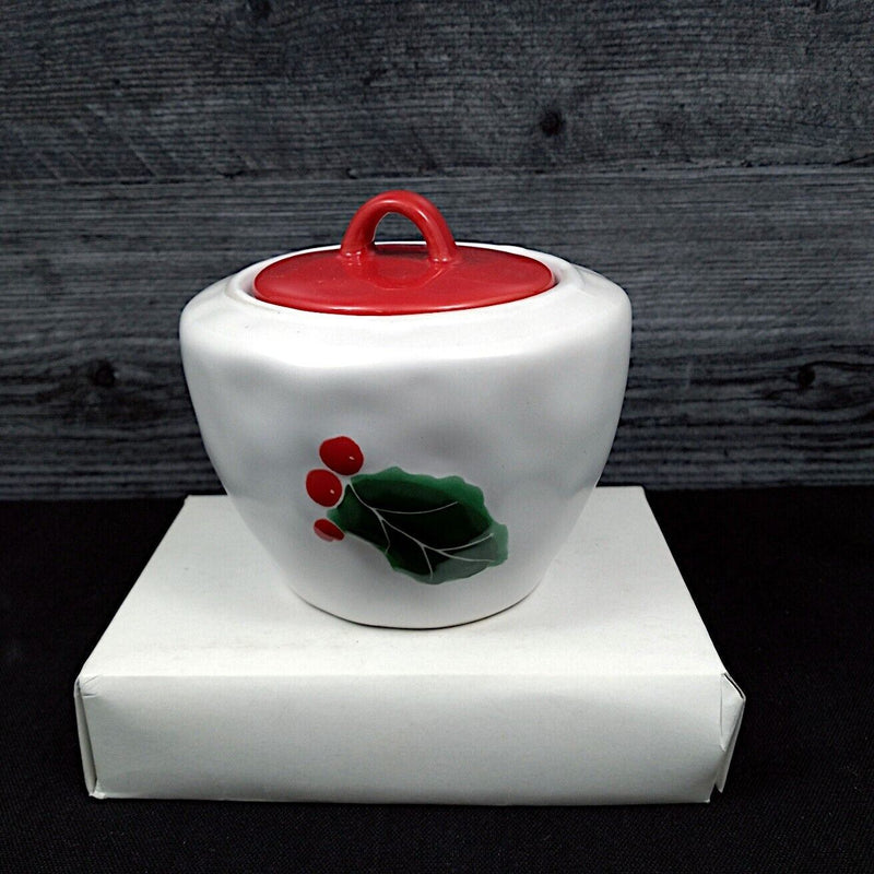 Load image into Gallery viewer, Evergreen Forest Holly Sugar Bowl with Lid and Creamer Pitcher Set by Blue Sky