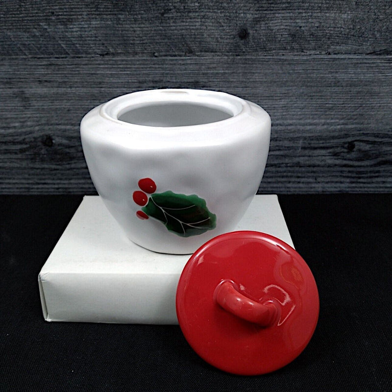 Load image into Gallery viewer, Evergreen Forest Holly Sugar Bowl with Lid and Creamer Pitcher Set by Blue Sky