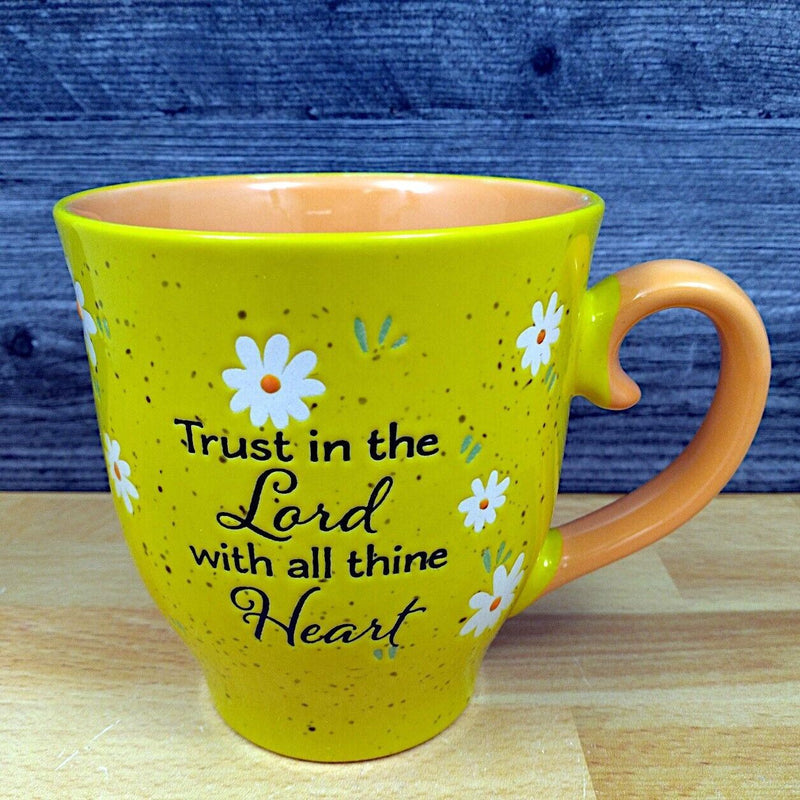 Load image into Gallery viewer, Religious Saying Yellow Daisy Coffee Mug 17oz (455ml) Embossed Beverage Cup