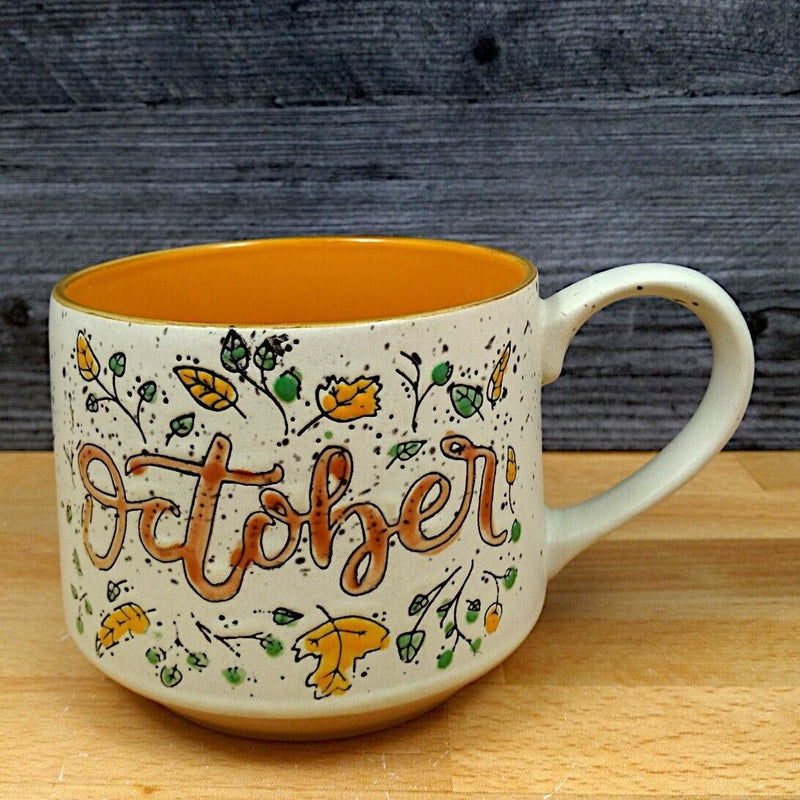 Load image into Gallery viewer, October Autumn Fall Leaves Coffee Mug 20oz Ceramic Embossed Beverage Tea Cup