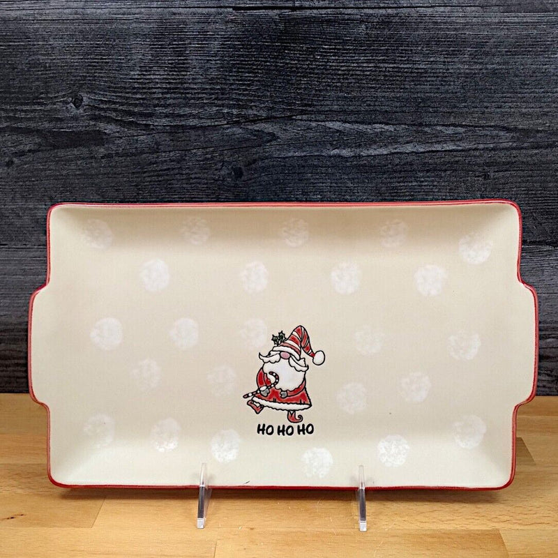 Load image into Gallery viewer, Holiday Christmas Tray Barnaby Santa Serving Plate 12" Platter Blue Sky