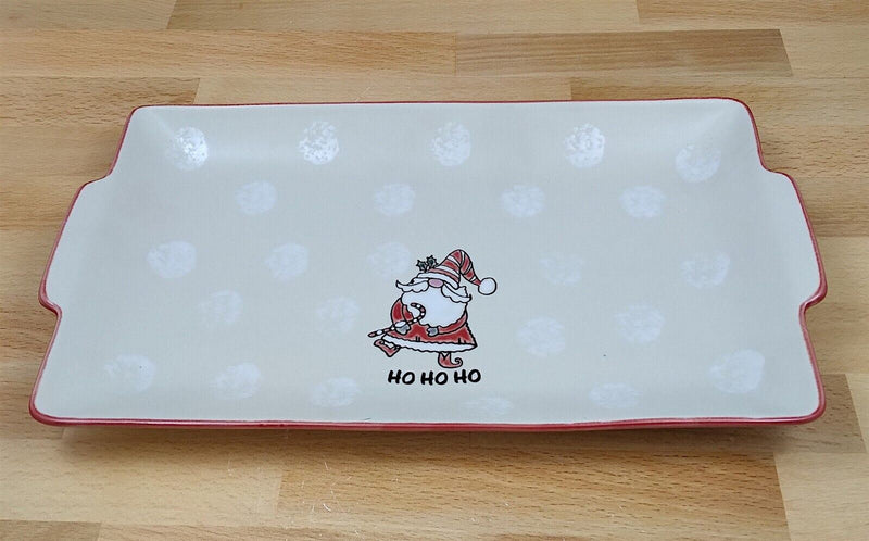 Load image into Gallery viewer, Holiday Christmas Tray Barnaby Santa Serving Plate 12" Platter Blue Sky