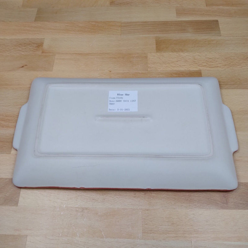 Load image into Gallery viewer, Holiday Christmas Tray Barnaby Santa Serving Plate 12" Platter Blue Sky