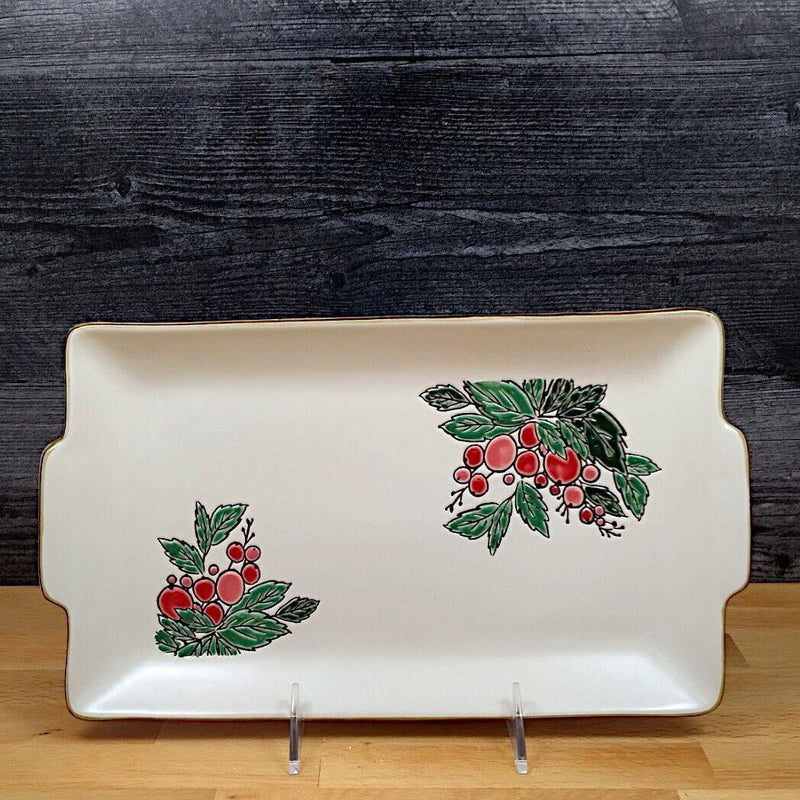 Load image into Gallery viewer, Holiday Christmas Berry Tray Serving Plate 12" Platter Blue Sky