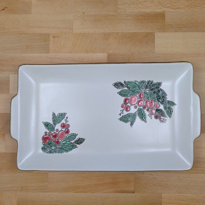 Load image into Gallery viewer, Holiday Christmas Berry Tray Serving Plate 12" Platter Blue Sky