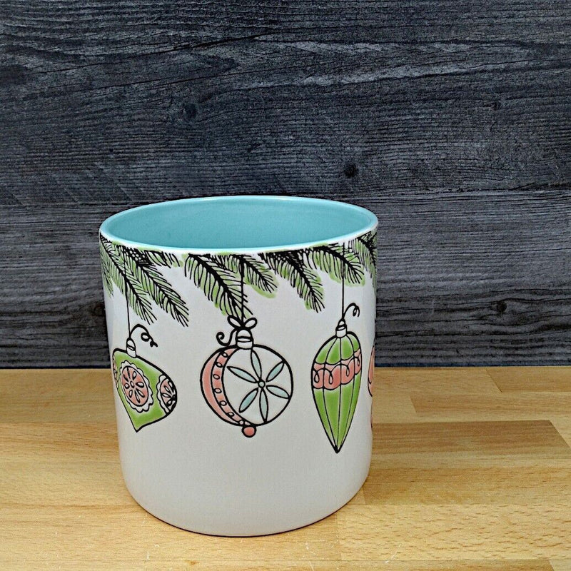 Load image into Gallery viewer, Retro Ornament Holiday Canister 5" Decorative Christmas Jar Blue Sky Clayworks