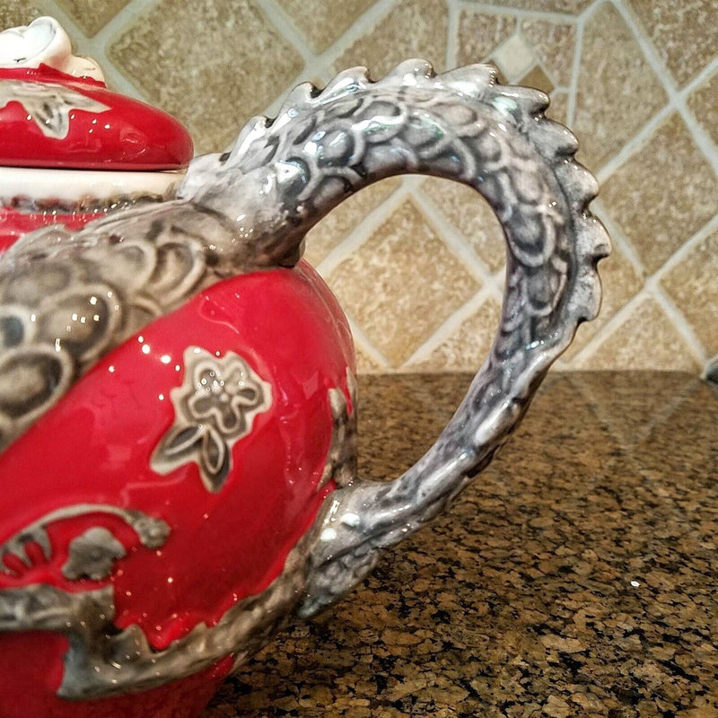 Load image into Gallery viewer, Red Dragon Teapot Decorative Collectible Kitchen Décor Heather Goldminc Blue Sky