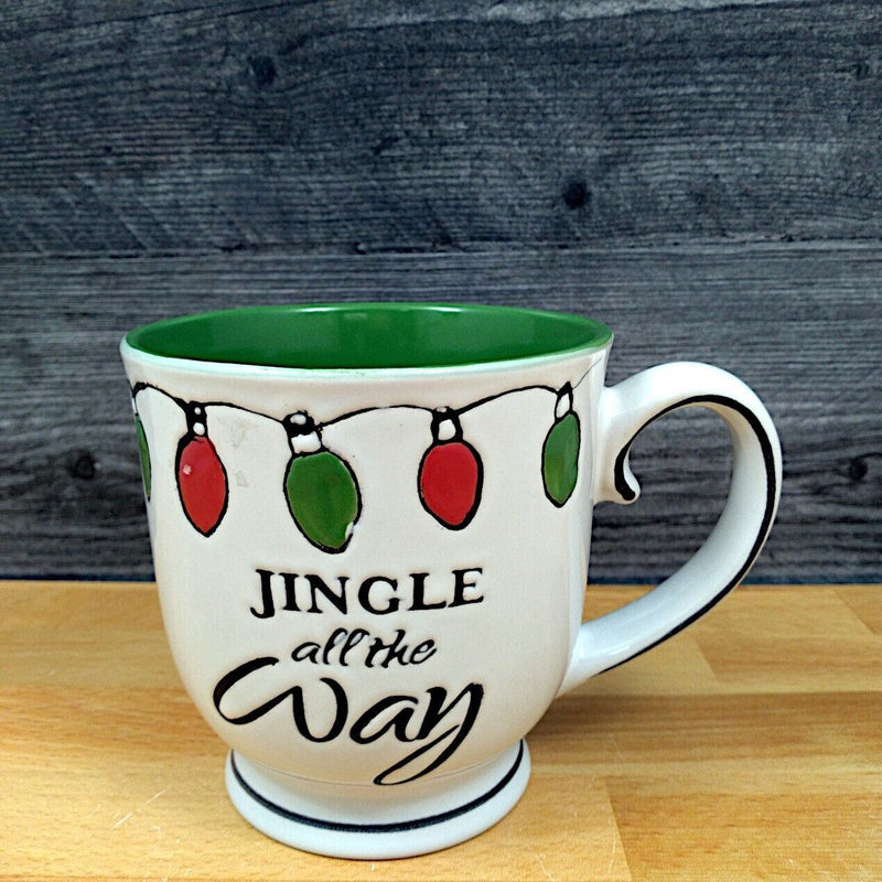 Load image into Gallery viewer, Jingle all the Way Holiday Mug 17oz (455ml) Embossed Christmas Cup Blue Sky