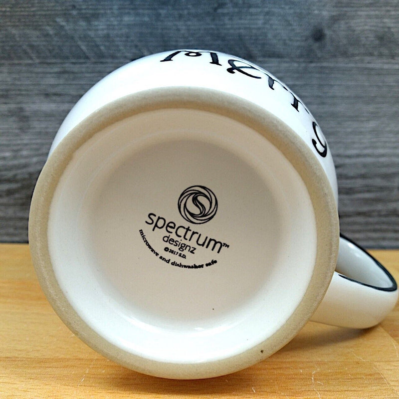 Load image into Gallery viewer, Eat Drink & Be Merry Holiday Mug 17oz 455ml Embossed Christmas Tea Cup Blue Sky