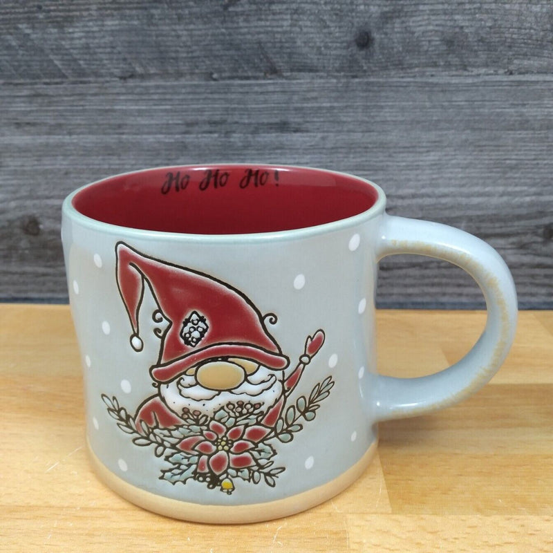 Load image into Gallery viewer, Holiday Gnome Coffee Mug 17oz 455ml Embossed Christmas Tea Cup Ceramic Blue Sky
