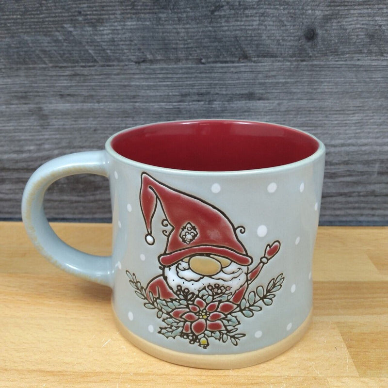Load image into Gallery viewer, Holiday Gnome Coffee Mug 17oz 455ml Embossed Christmas Tea Cup Ceramic Blue Sky