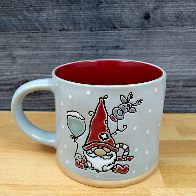 Load image into Gallery viewer, Happy Holidays Gnome Coffee Mug 17oz 455ml Embossed Christmas Cup by Blue Sky