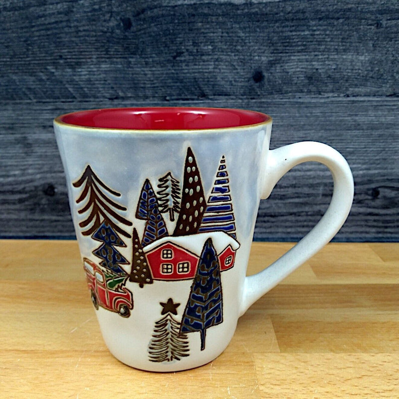 Load image into Gallery viewer, Elk Ridge Winter Holiday Coffee Mug 17oz 455ml Embossed Christmas Cup Blue Sky