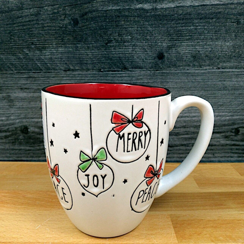 Load image into Gallery viewer, Christmas Ornaments Coffee Mug 16oz (473ml) Embossed Holiday Tea Cup Blue Sky