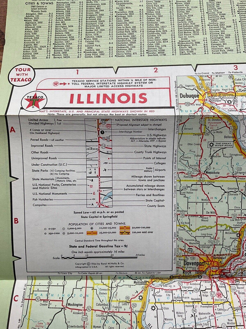 Load image into Gallery viewer, 1964 Texaco Official Illinois State Highway Transportation Travel Road Map