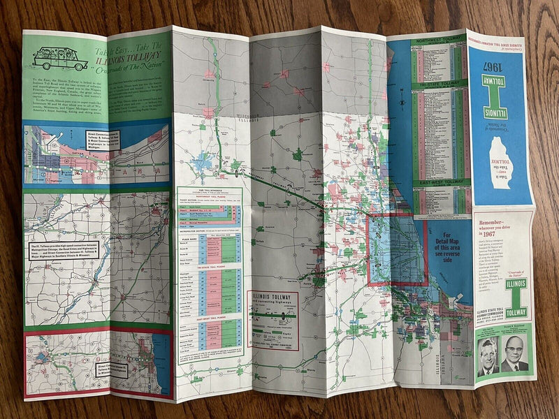 Load image into Gallery viewer, 1967 Official Illinois State Highway Tollway Transportation Travel Road Map