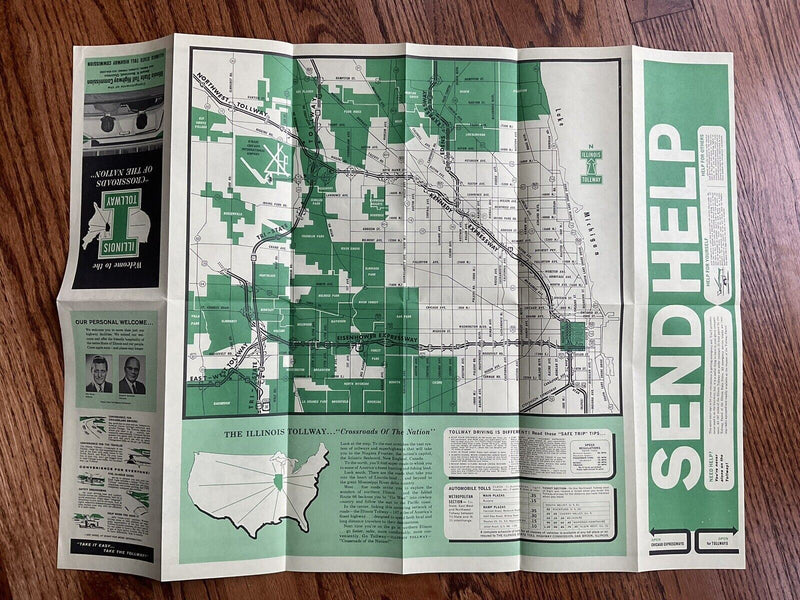 Load image into Gallery viewer, 1965 Official Illinois State Highway Tollway Transportation Travel Road Map