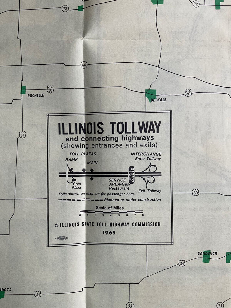 Load image into Gallery viewer, 1965 Official Illinois State Highway Tollway Transportation Travel Road Map