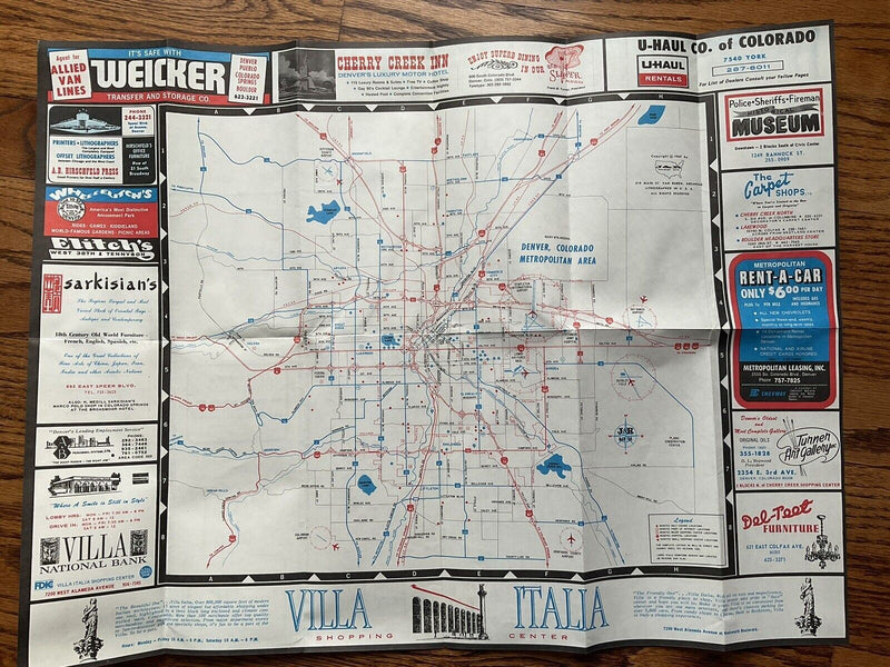 Load image into Gallery viewer, 1969 Denver Colorado Newcomer and Visitor Road Map