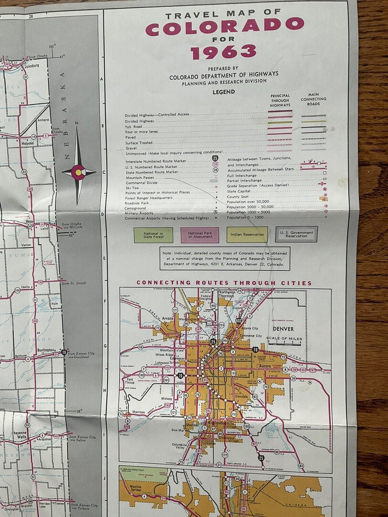 Load image into Gallery viewer, 1963 Official Colorado State Highway Transportation Travel Road Map