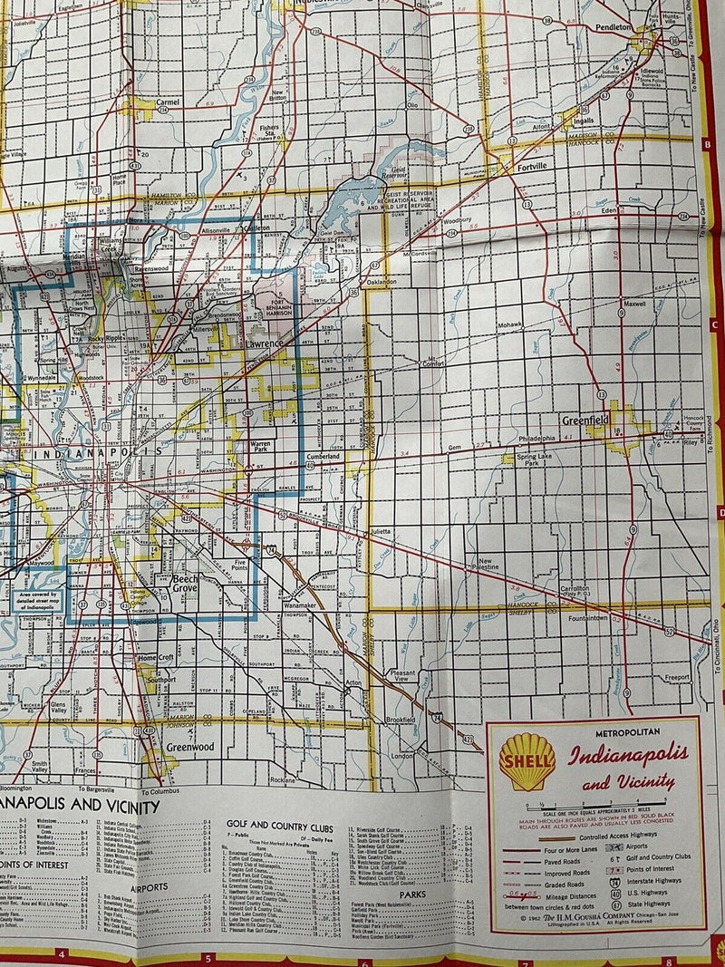 Load image into Gallery viewer, 1962 Official Indianapolis Indiana Street Transportation Travel Road Map