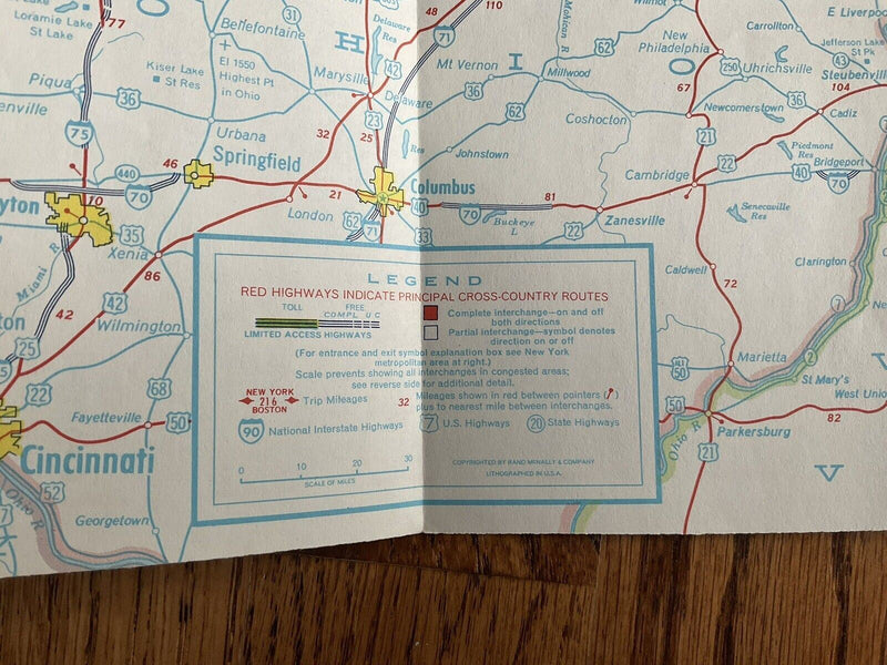 Load image into Gallery viewer, 1960s Standard American Oil Toll Road Highway Travel Map IL IN OH PA NY NJ NE