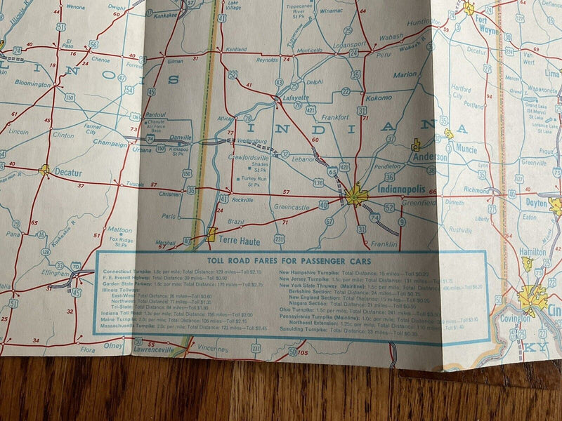 Load image into Gallery viewer, 1960s Standard American Oil Toll Road Highway Travel Map IL IN OH PA NY NJ NE