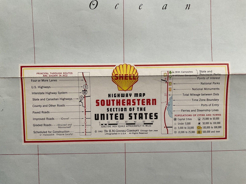Load image into Gallery viewer, 1962 Southeastern United States Highway Transportation Travel Road Map