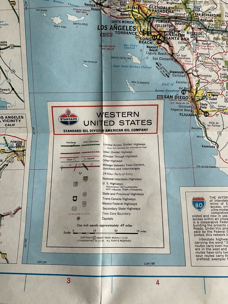 Load image into Gallery viewer, 1970 Standard Oil Western US American Interstate Strips Highway Travel Road Map